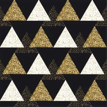 Gold glitter seamless vector pattern. Stock Illustration