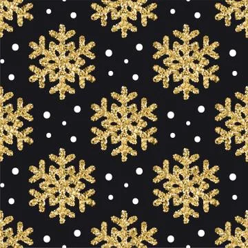 Gold glitter seamless vector pattern. Stock Illustration