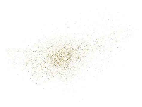 Gold glitter splash on white background. Bright dust explosion. Golden glitte Stock Illustration
