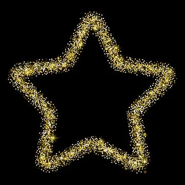 Gold glitter star frame with sparkles Stock Illustration