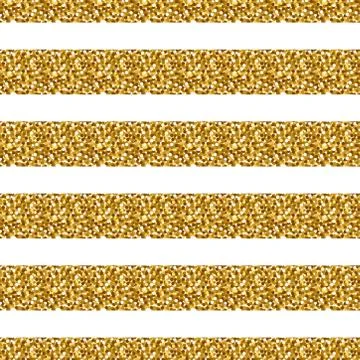 Gold glitter striped pattern Stock Illustration