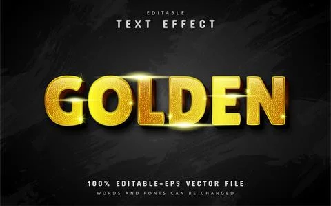 Gold glitter text effect Stock Illustration