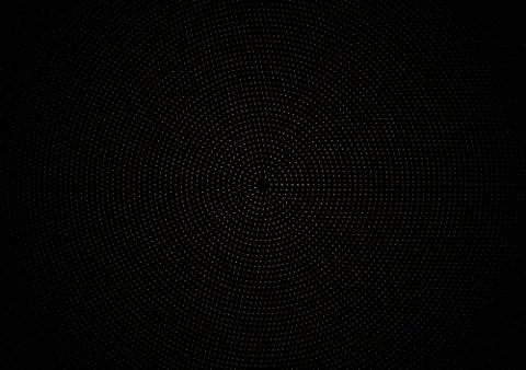 Gold glitter texture on a black background halftone style. Abstract circle re Stock Illustration