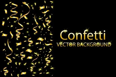 Gold glitter texture on a black background. Stock Illustration