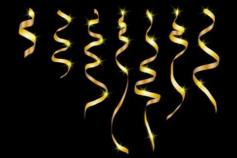 Gold glitter texture on a black background. Stock Illustration