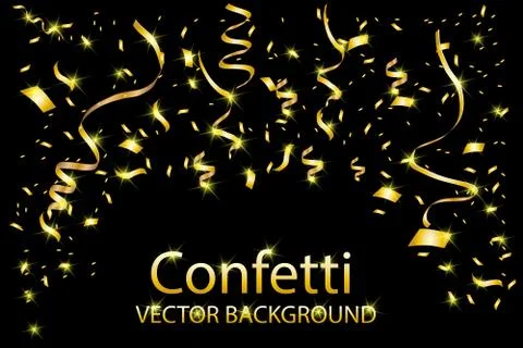 Gold glitter texture on a black background. Stock Illustration