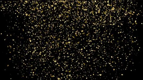 Gold glitter texture on black background. Golden sparkle confetti vector shine Stock Illustration