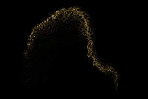 Gold Glitter Texture on Black Background Stock Illustration