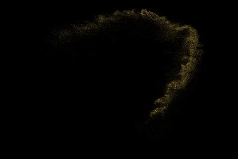 Gold Glitter Texture on Black Background Stock Illustration