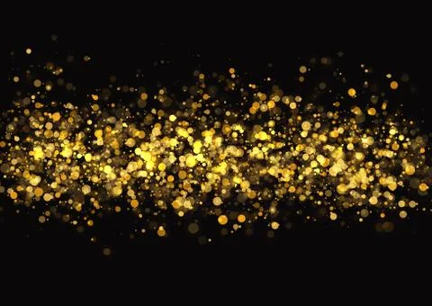 Gold glitter texture. Irregular confetti border on a black background. Christmas 库存插图