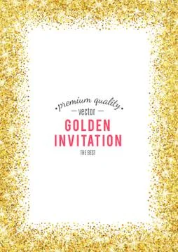 Seamless gold glitter texture isolated on golden background. Sparkle sequin  tinsel yellow bling. Stock Illustration