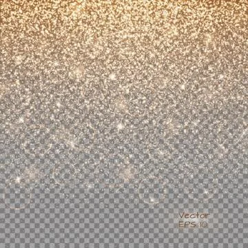 Gold glitter on a transparent background Stock Illustration