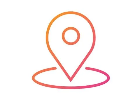 Gold glitter vector interface online location map line flat icon Stock Illustration