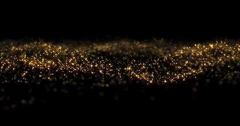 Gold glitter wave background, shining golden particles, glittering dust light. G Stock Footage 114520817