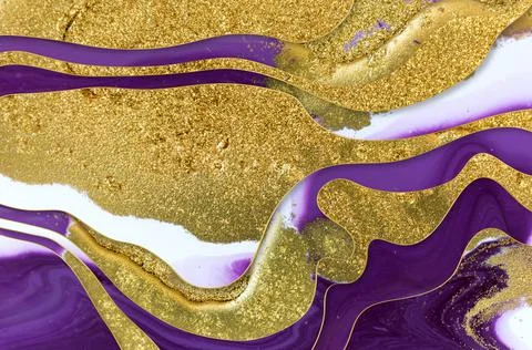 Gold glitter wave pattern with layers and shadows. Abstract background. 스톡 일러스트