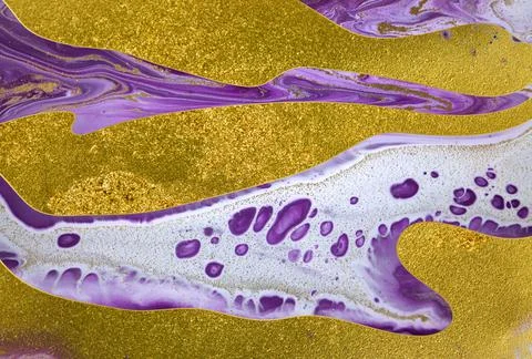 Gold glitter wave pattern with layers and shadows. Abstract background. Stock Illustration