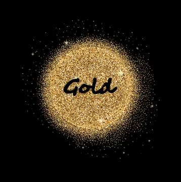 Gold glittering circle Stock Illustration