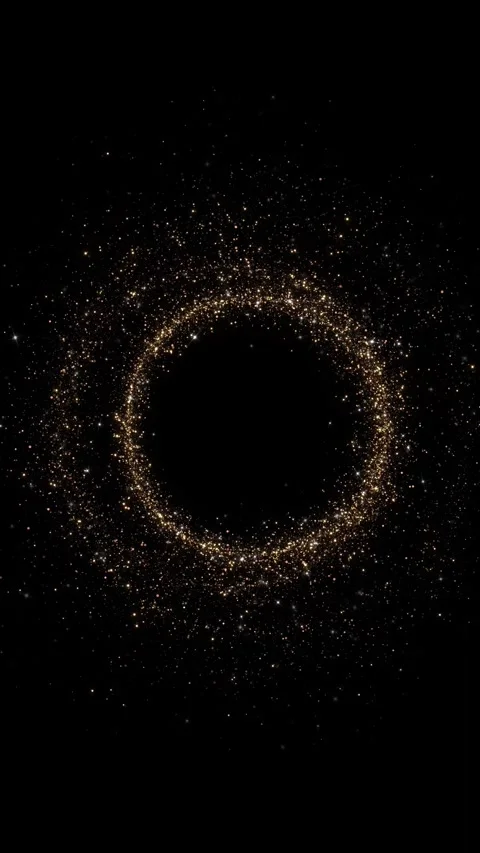 Gold glittering star dust Particles Trail sparkling particles black background Stock Footage 333952342