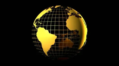 Gold globe with chroma key loop Stock Footage 11215779