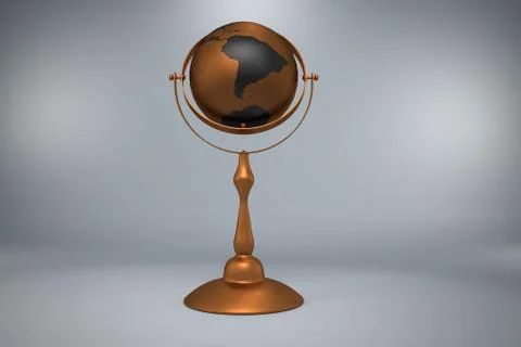 Gold globe office Illustrazione stock