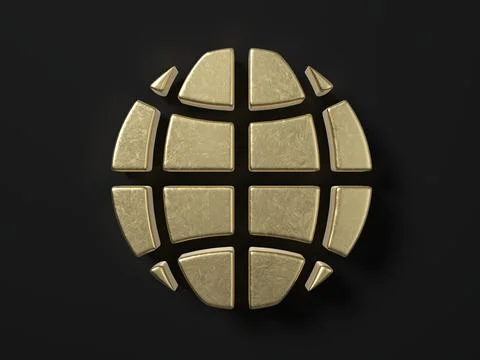 Gold globe symbol Stock Illustration