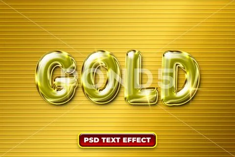 Gold glossy texture text effect PSD-sjabloon