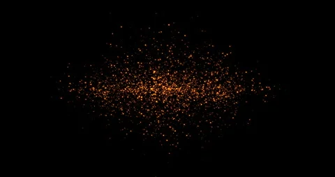 Gold glow glittering particles bokeh tail transition sparkle effect on black Видео 252184235