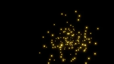 Gold Glow Particles Background Loop. Abstract Footage on black background. Stock Footage 310617405
