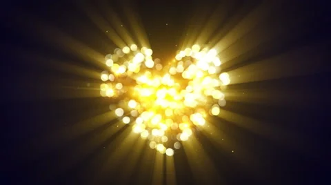 Gold glowing heart shape loopable animation 4k (4096x2304) Stock Footage 58867326