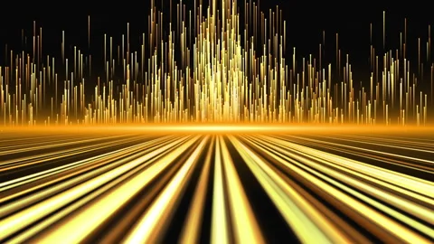 Gold Glowing Lines Stock Footage 167073654