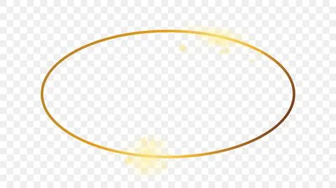 Gold glowing oval shape frame 스톡 일러스트
