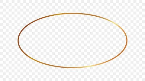 Gold glowing oval shape frame Stock Illustration