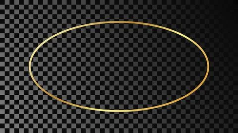 Gold glowing oval shape frame Stock Illustration