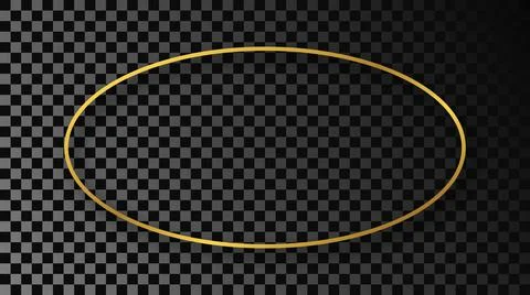 Gold glowing oval shape frame with shadow Stock-Illustration