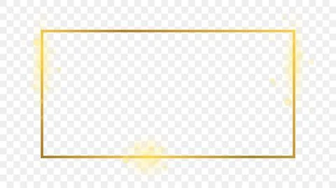 Gold glowing rectangular shape frame 스톡 일러스트
