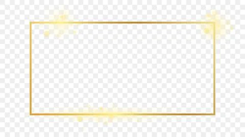 Gold glowing rectangular shape frame イラスト素材