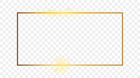 Gold glowing rectangular shape frame Stock Illustration