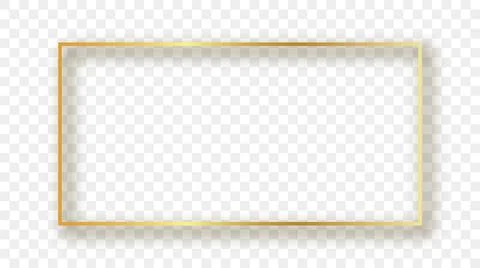 Gold glowing rectangular shape frame with shadow Stock-Illustration