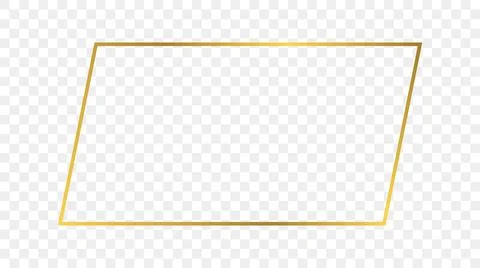 Gold glowing rectangular shape frame イラスト素材