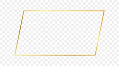 Gold glowing rectangular shape frame Stock Illustration