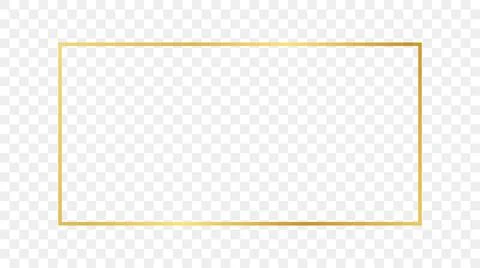 Gold glowing rectangular shape frame Stock Illustration