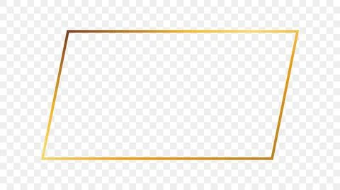 Gold glowing rectangular shape frame Stock Illustration