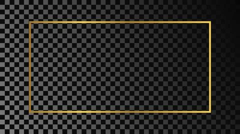 Gold glowing rectangular shape frame イラスト素材