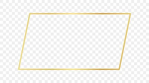 Gold glowing rectangular shape frame Illustrazione stock