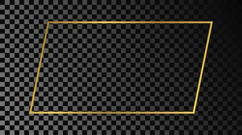 Gold glowing rectangular shape frame Stock-Illustration