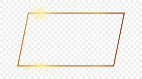 Gold glowing rectangular shape frame 스톡 일러스트
