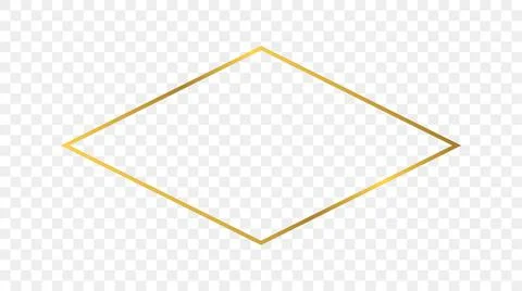 Gold glowing rhombus  shape frame Stock Illustration