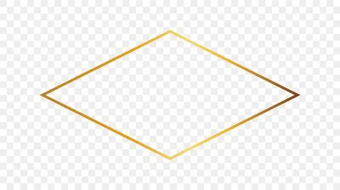 Gold glowing rhombus  shape frame Stock Illustration