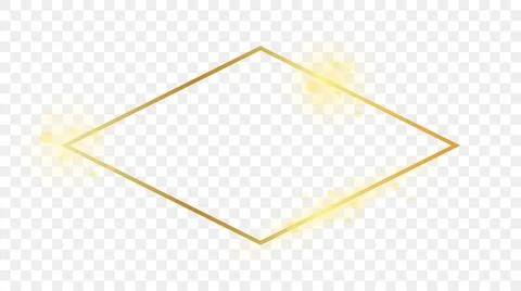 Gold glowing rhombus  shape frame Stock Illustration