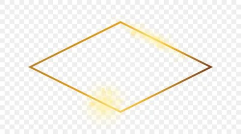 Gold glowing rhombus  shape frame Stock Illustration